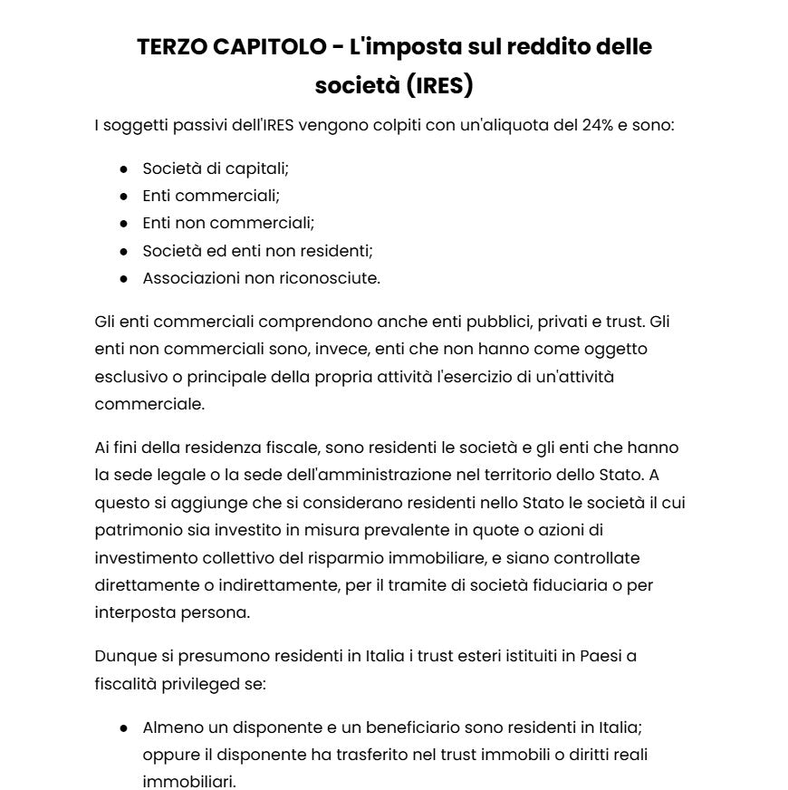 PARTE SPECIALE di DIRITTO TRIBUTARIO (Appunti Completi)